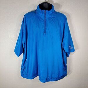 Mens XL Blue Half-Zip Short Sleeve Jacket Windbreaker Western Skies Golf Club